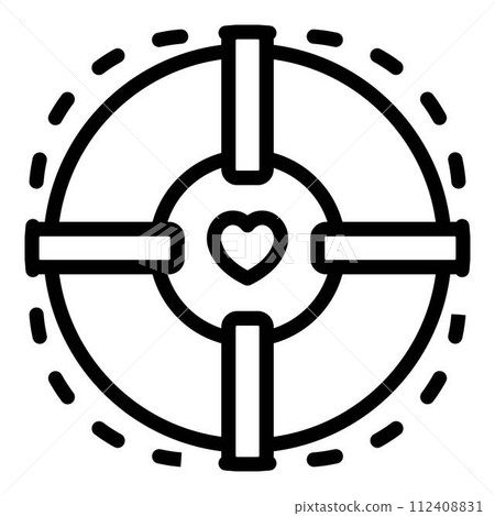 Charity round icon. Outline charity round vector icon for web design isolated on white background Charity round icon. Outline charity round vector icon for web design isolated on white background 112408831