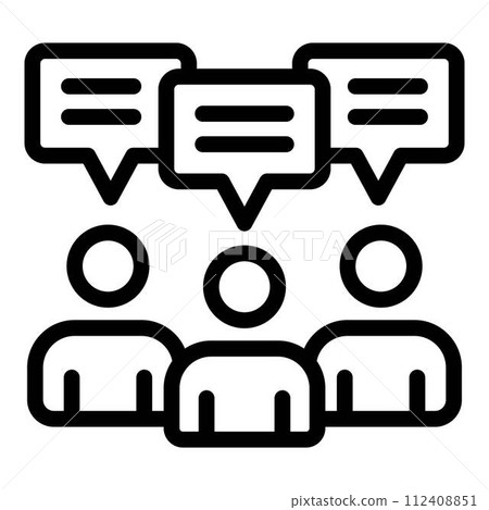 Event guests icon. Outline event guests vector icon for web design isolated on white background Event guests icon. Outline event guests vector icon for web design isolated on white background 112408851