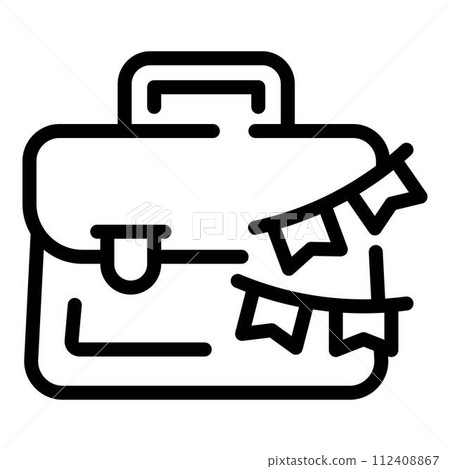 Event suitcase icon. Outline event suitcase vector icon for web design isolated on white background Event suitcase icon. Outline event suitcase vector icon for web design isolated on white background 112408867