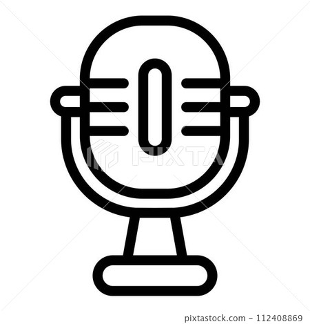 Microphone event icon. Outline microphone event vector icon for web design isolated on white background 112408869