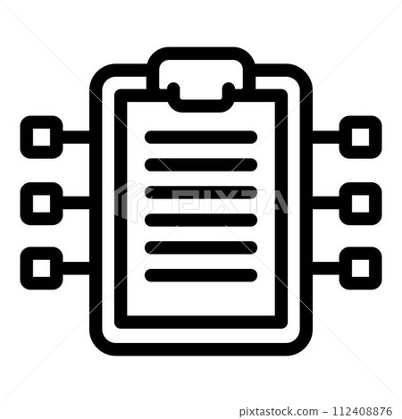 Event clipboard icon. Outline event clipboard vector icon for web design isolated on white background Event clipboard icon. Outline event clipboard vector icon for web design isolated on white background 112408876