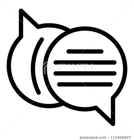 Recruitment chat icon. Outline recruitment chat vector icon for web design isolated on white background 112408887