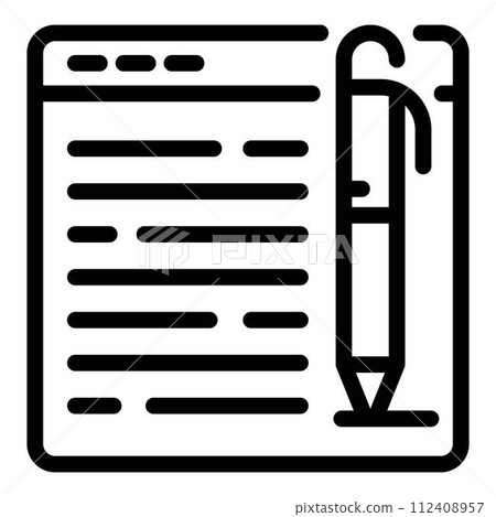 Online resume icon. Outline online resume vector icon for web design isolated on white background Online resume icon. Outline online resume vector icon for web design isolated on white background 112408957