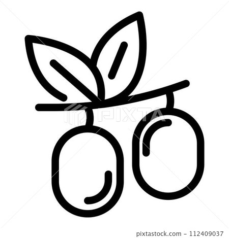 Jojoba seeds icon. Outline jojoba seeds vector icon for web design isolated on white background 112409037