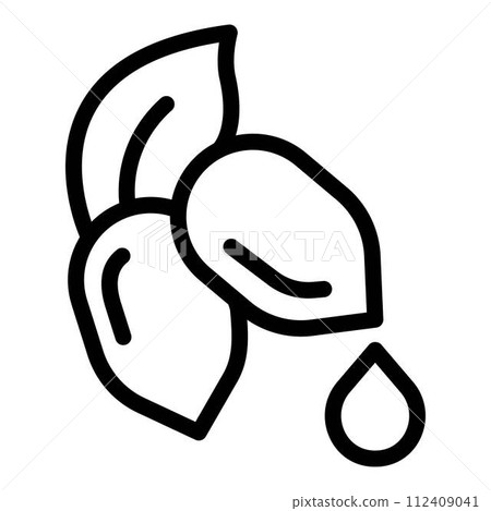Jojoba drop icon. Outline jojoba drop vector icon for web design isolated on white background Jojoba drop icon. Outline jojoba drop vector icon for web design isolated on white background 112409041