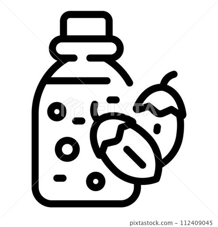 Jojoba oil icon. Outline jojoba oil vector icon for web design isolated on white background Jojoba oil icon. Outline jojoba oil vector icon for web design isolated on white background 112409045