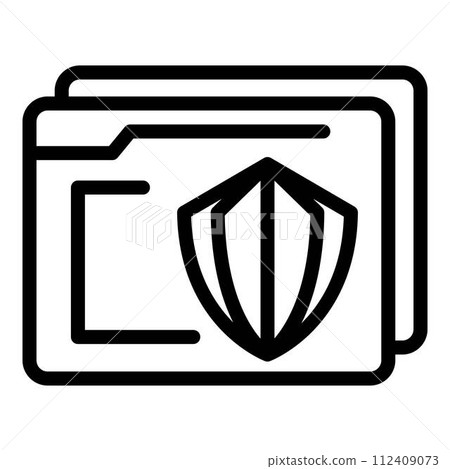 Secured folder control icon. Outline secured folder control vector icon for web design isolated on white background Secured folder control icon. Outline secured folder control vector icon for web design isolated on white background 112409073