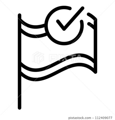 Flag control icon. Outline flag control vector icon for web design isolated on white background 112409077