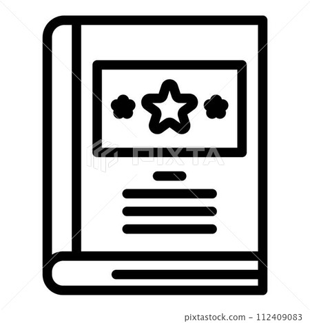 Book control icon. Outline book control vector icon for web design isolated on white background 112409083