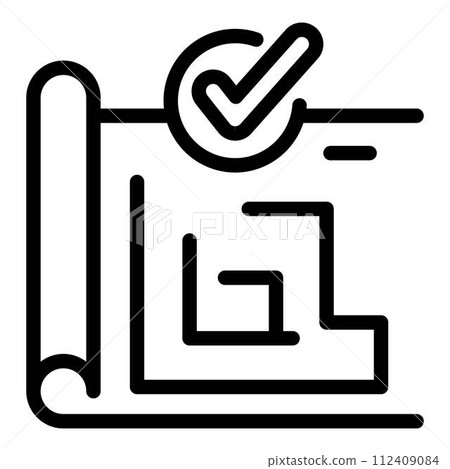 Architect plan control icon. Outline architect plan control vector icon for web design isolated on white background 112409084