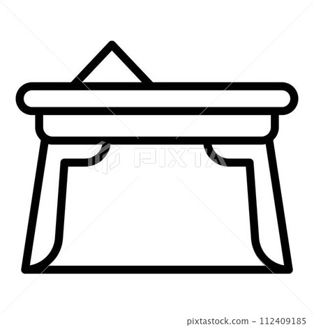 Newspaper table icon. Outline newspaper table vector icon for web design isolated on white background Newspaper table icon. Outline newspaper table vector icon for web design isolated on white background 112409185