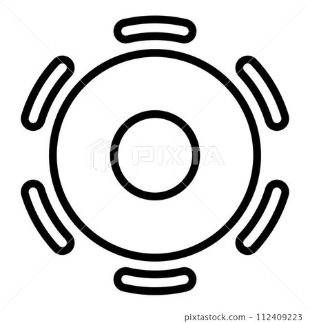 Round office table icon. Outline round office table vector icon for web design isolated on white background 112409223