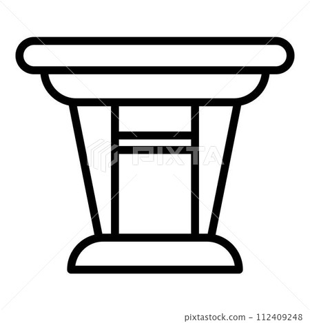 Table icon. Outline table vector icon for web design isolated on white background Table icon. Outline table vector icon for web design isolated on white background 112409248