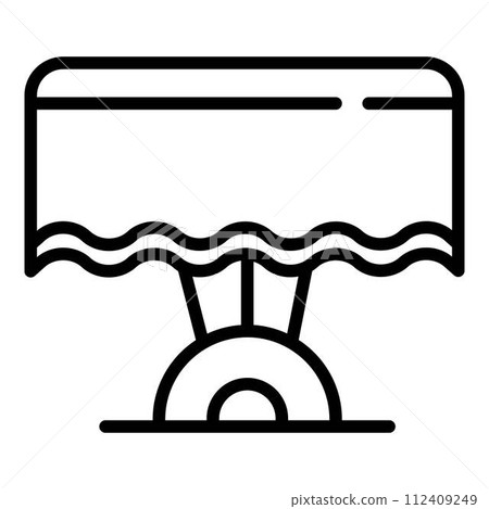 Cafe table icon. Outline cafe table vector icon for web design isolated on white background Cafe table icon. Outline cafe table vector icon for web design isolated on white background 112409249