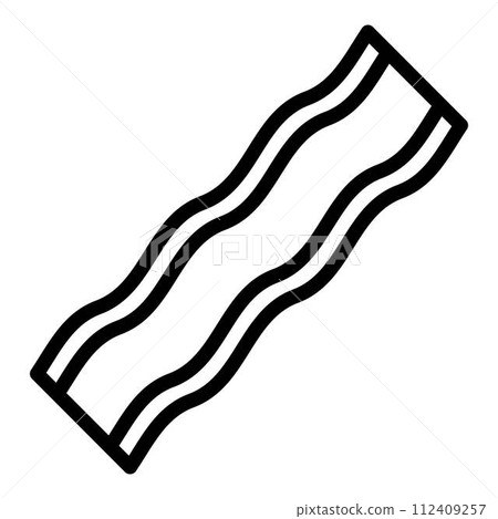 Bacon pork icon. Outline bacon pork vector icon for web design isolated on white background Bacon pork icon. Outline bacon pork vector icon for web design isolated on white background 112409257