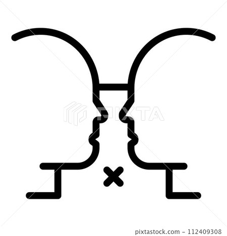 No discussion icon. Outline no discussion vector icon for web design isolated on white background 112409308