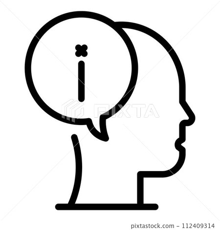 Info mind discussion icon. Outline info mind discussion vector icon for web design isolated on white background Info mind discussion icon. Outline info mind discussion vector icon for web design isolated on white background 112409314