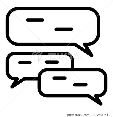 Online chat bubble icon. Outline online chat bubble vector icon for web design isolated on white background 112409319