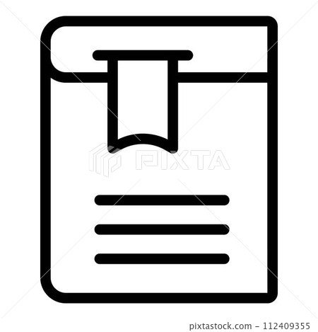 Literature book bookmark icon. Outline literature book bookmark vector icon for web design isolated on white background 112409355