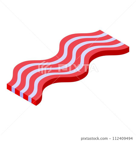 Breakfast bacon icon. Isometric of breakfast bacon vector icon for web design isolated on white background Breakfast bacon icon. Isometric of breakfast bacon vector icon for web design isolated on white background 112409494