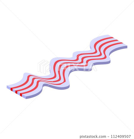 Tasty bacon icon. Isometric of tasty bacon vector icon for web design isolated on white background Tasty bacon icon. Isometric of tasty bacon vector icon for web design isolated on white background 112409507