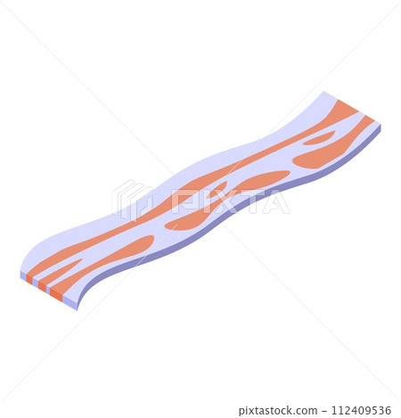 Bacon slice icon. Isometric of bacon slice vector icon for web design isolated on white background 112409536