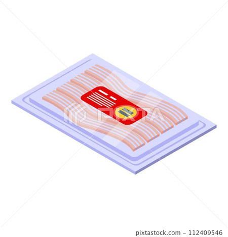 Bacon pack icon. Isometric of bacon pack vector icon for web design isolated on white background 112409546