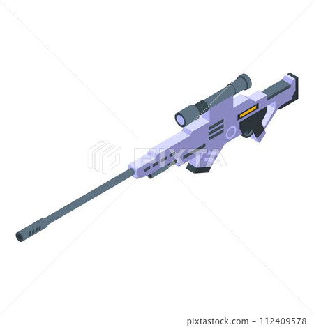 Gun killer icon. Isometric of gun killer vector icon for web design isolated on white background Gun killer icon. Isometric of gun killer vector icon for web design isolated on white background 112409578