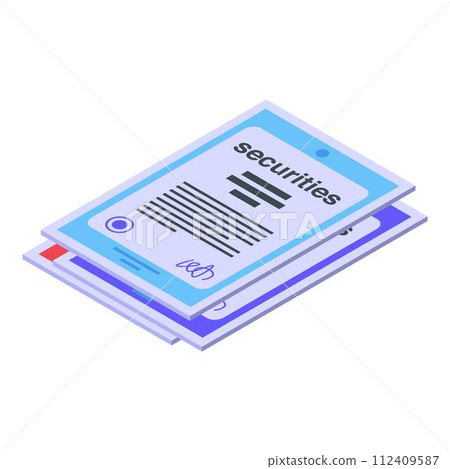 Security documents icon. Isometric of security documents vector icon for web design isolated on white background Security documents icon. Isometric of security documents vector icon for web design isolated on white background 112409587