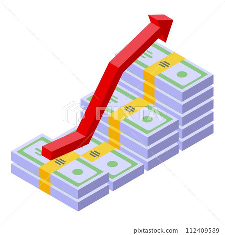 Raise dividend icon. Isometric of raise dividend vector icon for web design isolated on white background Raise dividend icon. Isometric of raise dividend vector icon for web design isolated on white background 112409589