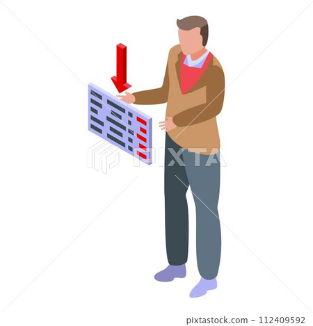 Shareholder decrease icon. Isometric of shareholder decrease vector icon for web design isolated on white background 112409592