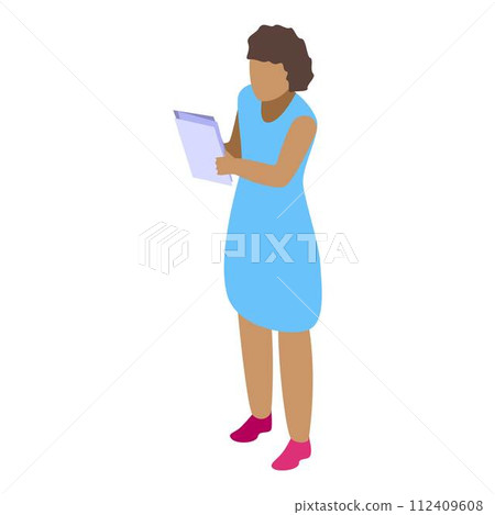 Meeting participant icon. Isometric of meeting participant vector icon for web design isolated on white background 112409608