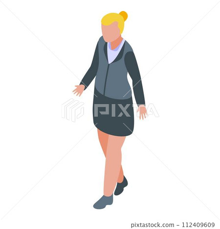 Business lady icon. Isometric of business lady vector icon for web design isolated on white background 112409609