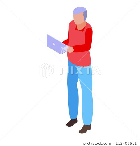 Online meeting partner icon. Isometric of online meeting partner vector icon for web design isolated on white background Online meeting partner icon. Isometric of online meeting partner vector icon for web design isolated on white background 112409611