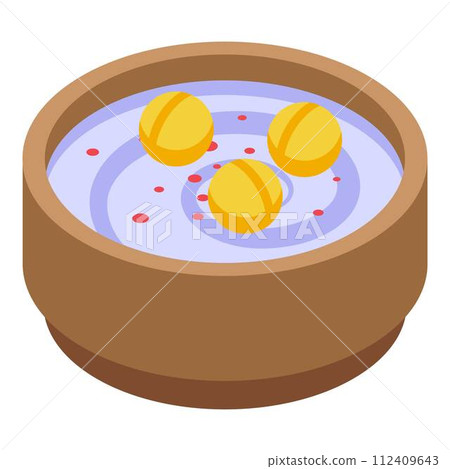 Turkish bowl food icon. Isometric of turkish bowl food vector icon for web design isolated on white background 112409643