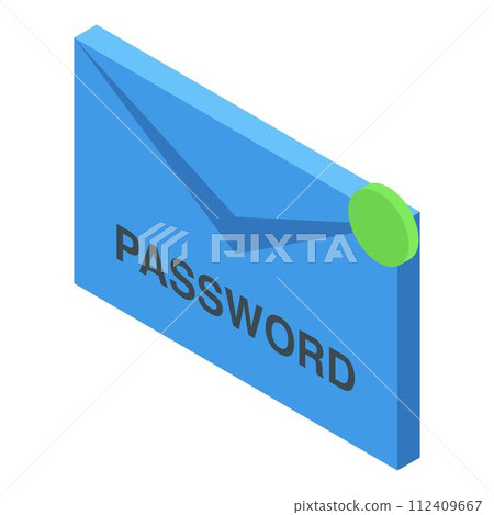 Envelope password icon. Isometric of envelope password vector icon for web design isolated on white background 112409667