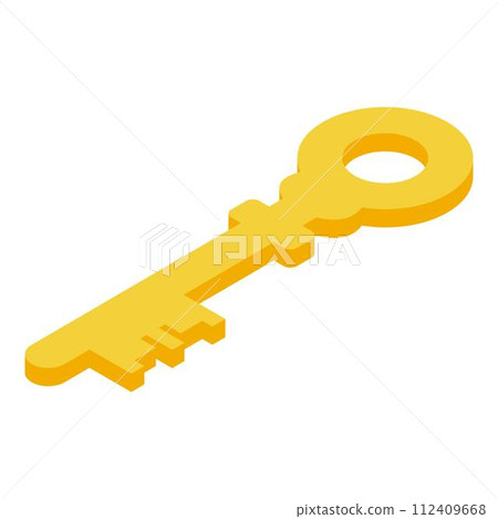 Key password icon. Isometric of key password vector icon for web design isolated on white background 112409668