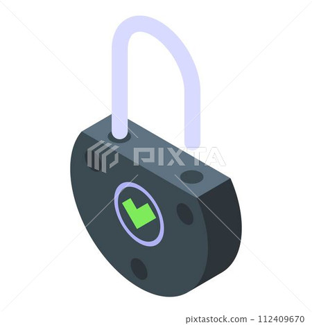 Unlock icon. Isometric of unlock vector icon for web design isolated on white background Unlock icon. Isometric of unlock vector icon for web design isolated on white background 112409670
