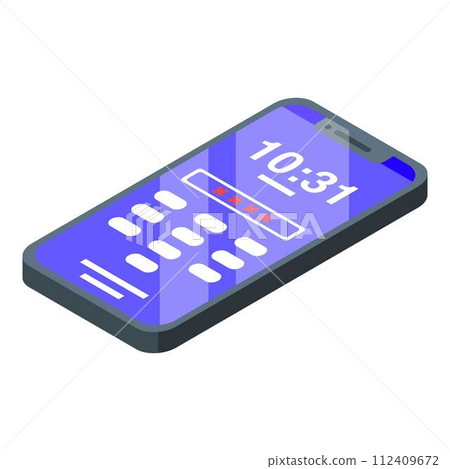 Phone password icon. Isometric of phone password vector icon for web design isolated on white background 112409672