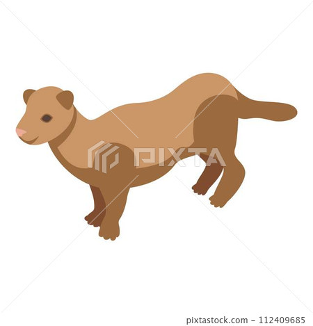 Water mink icon. Isometric of water mink vector icon for web design isolated on white background Water mink icon. Isometric of water mink vector icon for web design isolated on white background 112409685