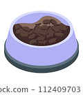 Dry food cat icon. Isometric of dry food cat vector icon for web design isolated on white background 112409703