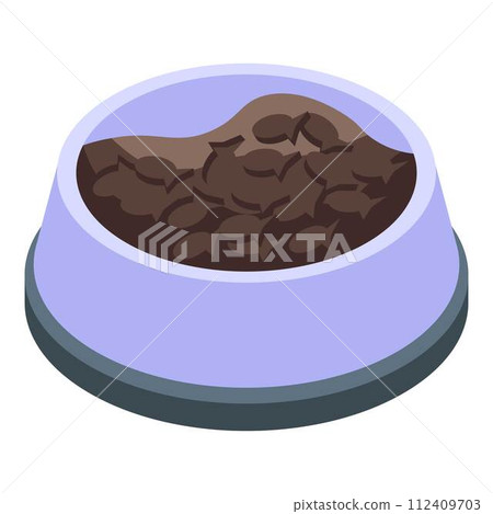 Dry food cat icon. Isometric of dry food cat vector icon for web design isolated on white background 112409703