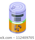 Canned feed cat icon. Isometric of canned feed cat vector icon for web design isolated on white background 112409705