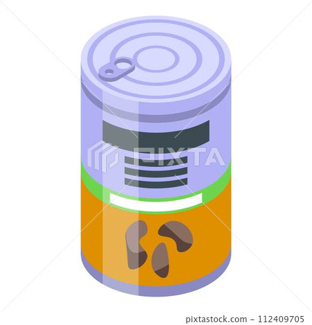 Canned feed cat icon. Isometric of canned feed cat vector icon for web design isolated on white background 112409705