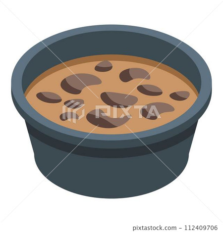 Bowl feed cat icon. Isometric of bowl feed cat vector icon for web design isolated on white background 112409706