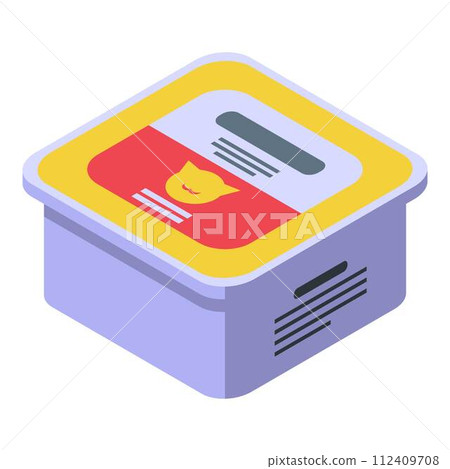Can cat food icon. Isometric of can cat food vector icon for web design isolated on white background 112409708