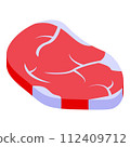 Meat for cat icon. Isometric of meat for cat vector icon for web design isolated on white background 112409712