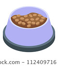 Dog dish feed icon. Isometric of dog dish feed vector icon for web design isolated on white background 112409716