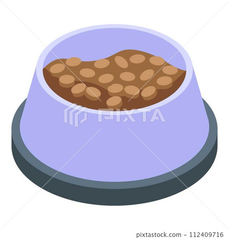Dog dish feed icon. Isometric of dog dish feed vector icon for web design isolated on white background 112409716