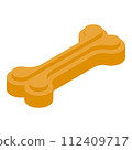 Dog food bone icon. Isometric of dog food bone vector icon for web design isolated on white background 112409717